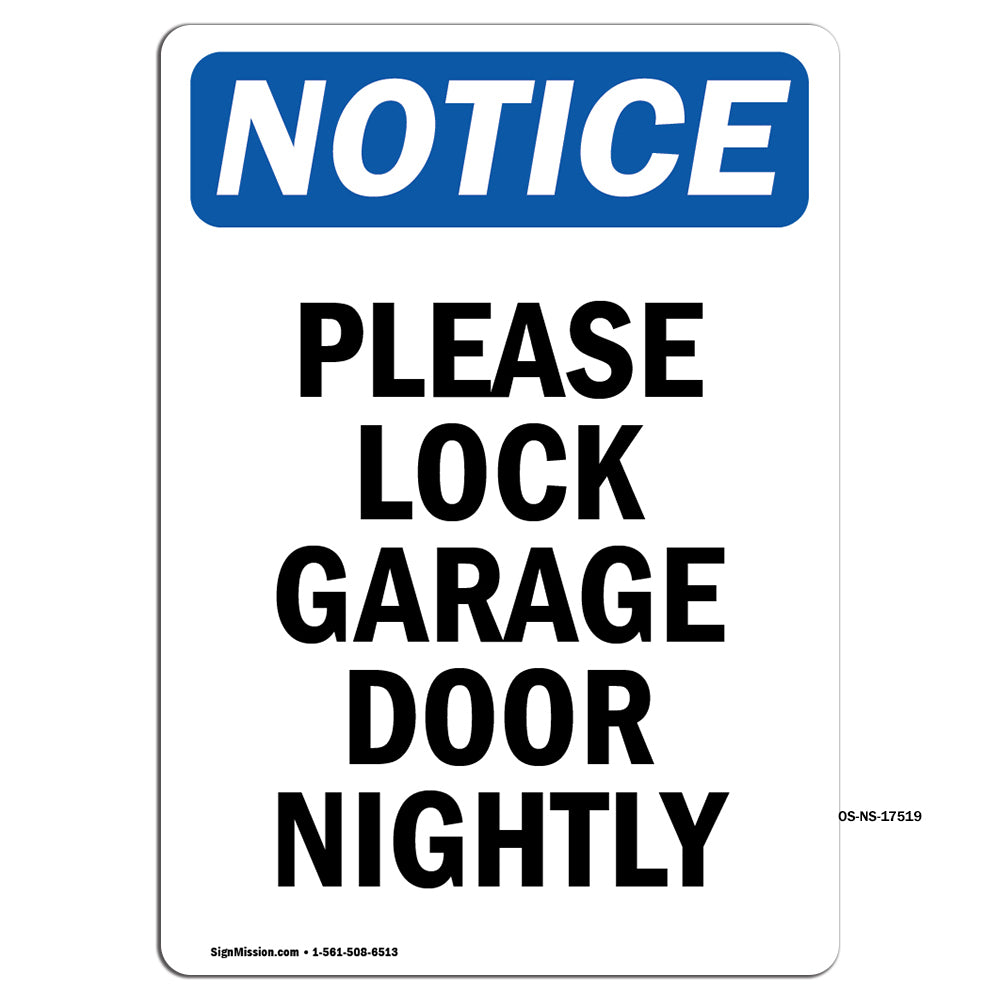 Please Lock Garage Door Nightly