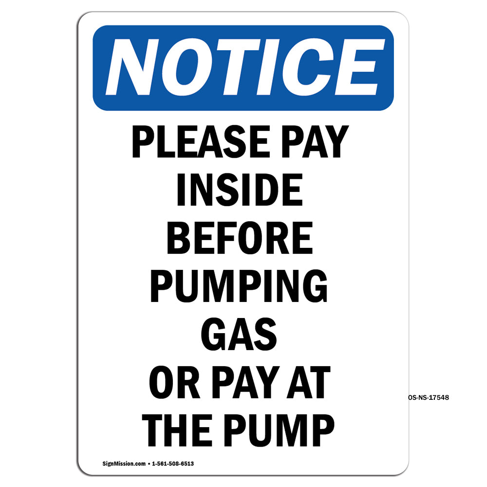 Please Pay Inside Before Pumping Gas Or
