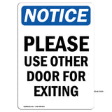 Please Use Other Door For Exiting