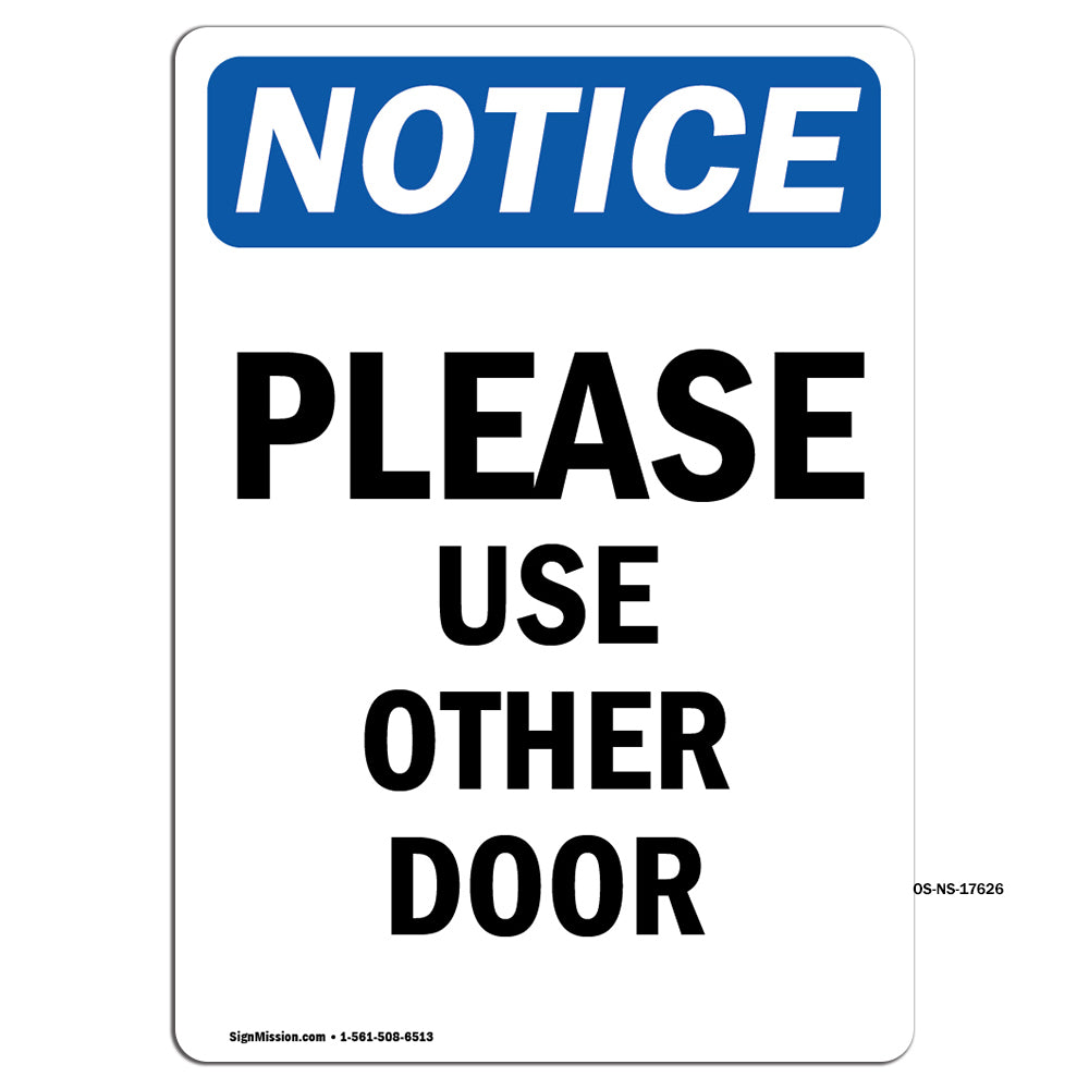Please Use Other Door Sign
