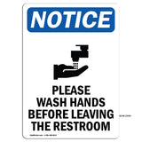 NOTICE Please Wash Hands Before Leaving Restroom