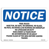 Pool Rules Have Fun, Be Safe, No Smoking,
