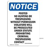 Posted No Hunting Or Trespassing