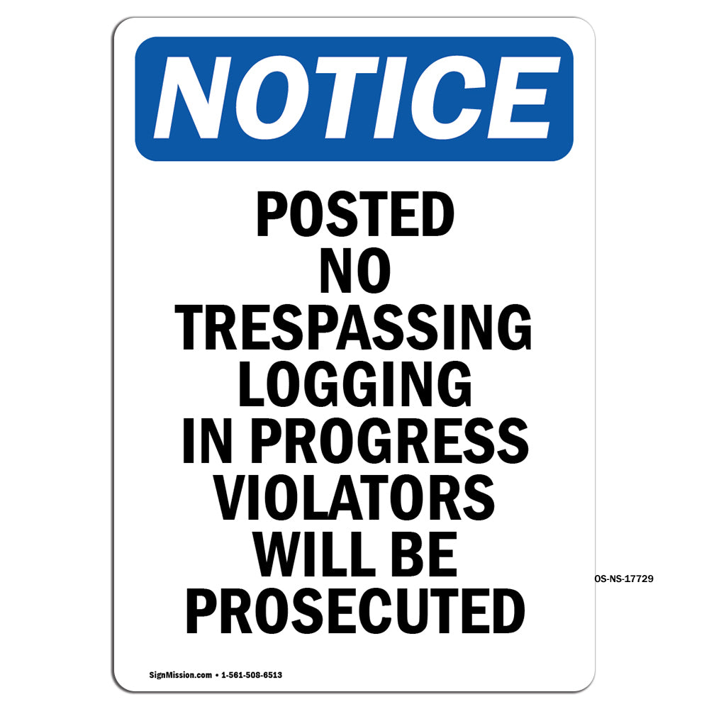 Posted No Trespassing Logging In Progress