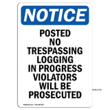 Posted No Trespassing Logging In Progress