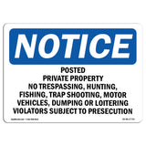 Posted Private Property No Trespassing,