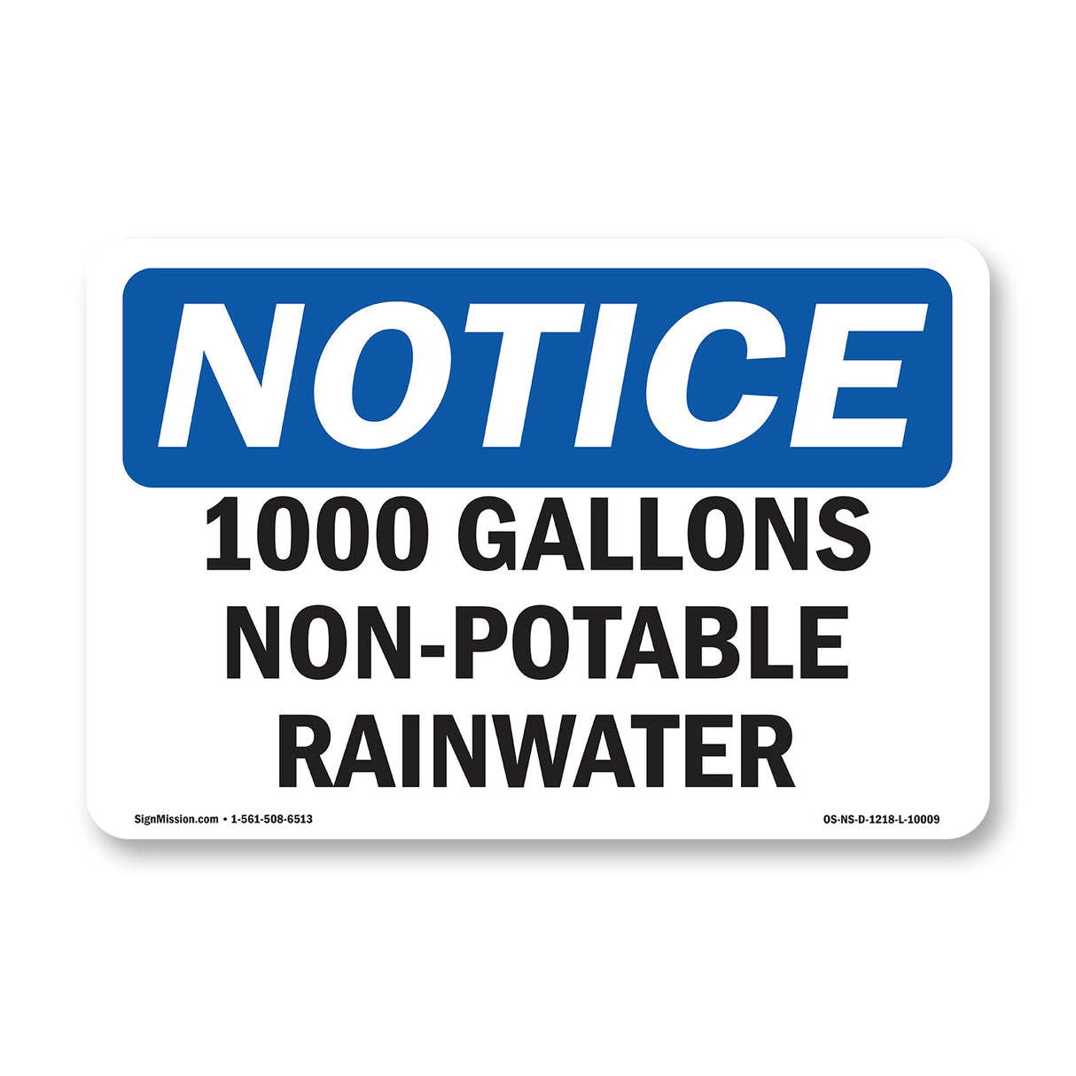 1000 Gallons Non-Potable Rainwater