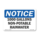 1000 Gallons Non-Potable Rainwater
