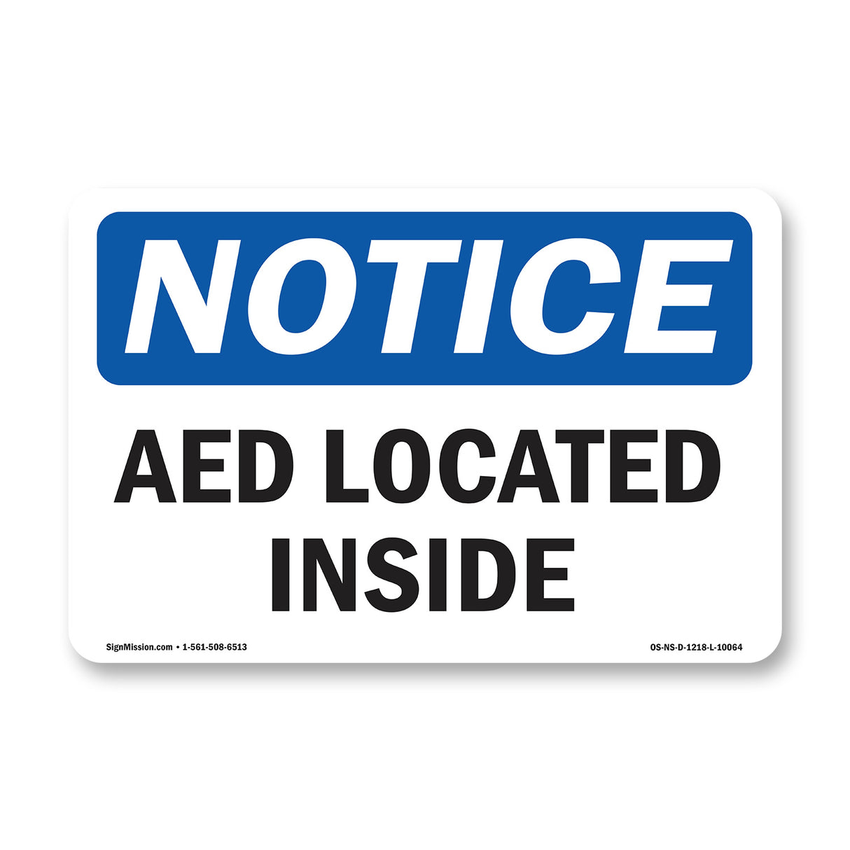 AED Located Inside Sign