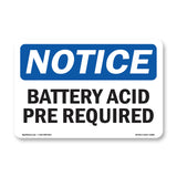 Battery Acid PPE Required