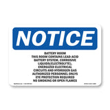 Battery Room This Room Contains Lead-Acid