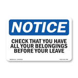 Check That You Have All Your Belongings