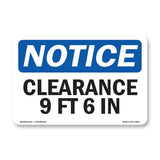 Clearance 9 Ft 6 In Sign