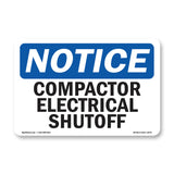 Compactor Electrical Shutoff Sign