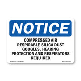 Compressed Air Respirable Silica Dust Goggles,