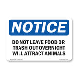 Do Not Leave Food Or Trash Out Overnight