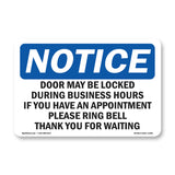 Door May Be Locked During Business Hours