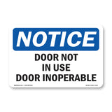 Door Not In Use Door Inoperable