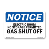 Electric Room No Storage Permitted Gas Shutoff