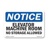 Elevator Machine Room No Storage Allowed