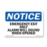 Emergency Exit Only Alarm Will Sound When Opened