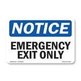 Emergency Exit Only Sign
