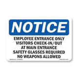 Employee Entrance Only Visitors Check-In Out