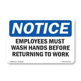 Employees Must Wash Hands Before Returning To Work