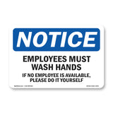 Employees Must Wash Hands If No Employee