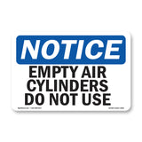 Empty Air Cylinders Do Not Use
