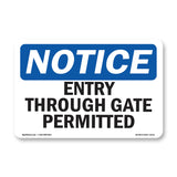 Entry Through Gate Permitted