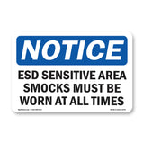 ESD Sensitive Area Smocks Must Be Worn At