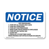 Exit Procedures 1. Turn Off All Chairs And