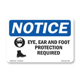 Eye, Ear & Foot Protection Required