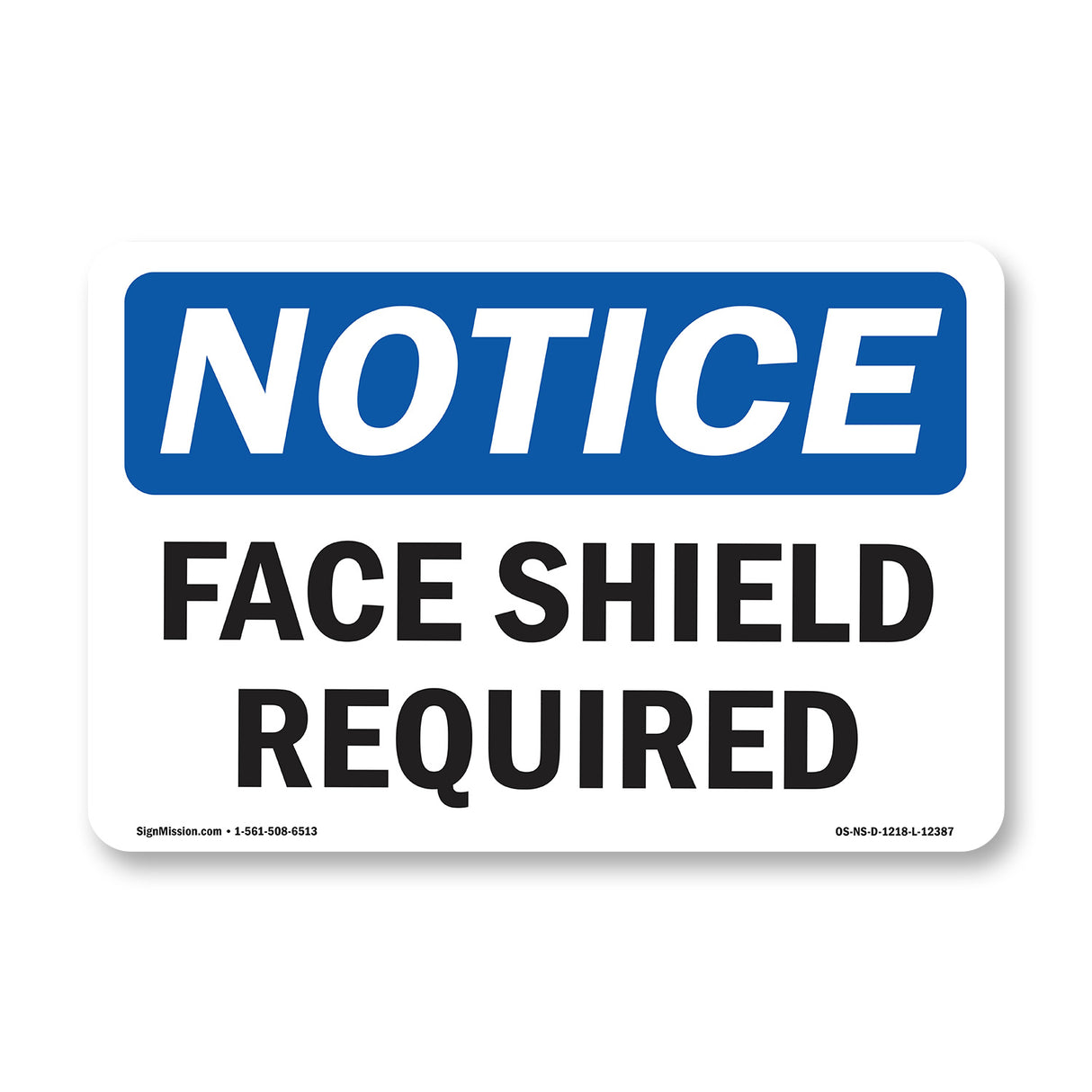 Face Shield Required Sign