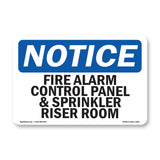 Fire Alarm Control Panel And Sprinkler Riser Room Sign