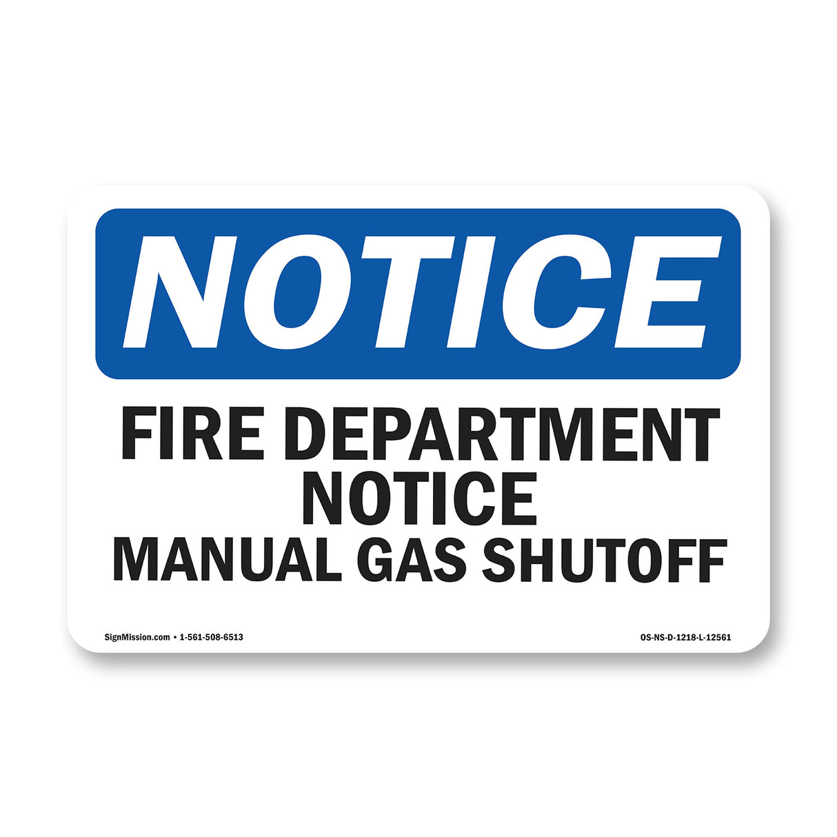Fire Department Notice Manual Gas Shutoff