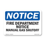 Fire Department Notice Manual Gas Shutoff
