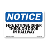 Fire Extinguisher Through Door In Hallway