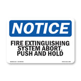 Fire Extinguishing System Abort, Push And Hold