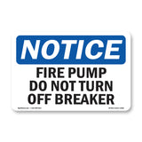 Fire Pump Do Not Turn Off Breaker
