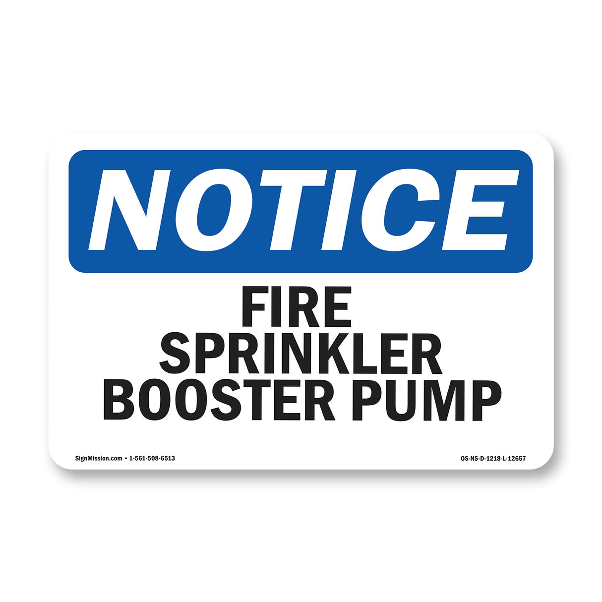 Fire Sprinkler Booster Pump Sign