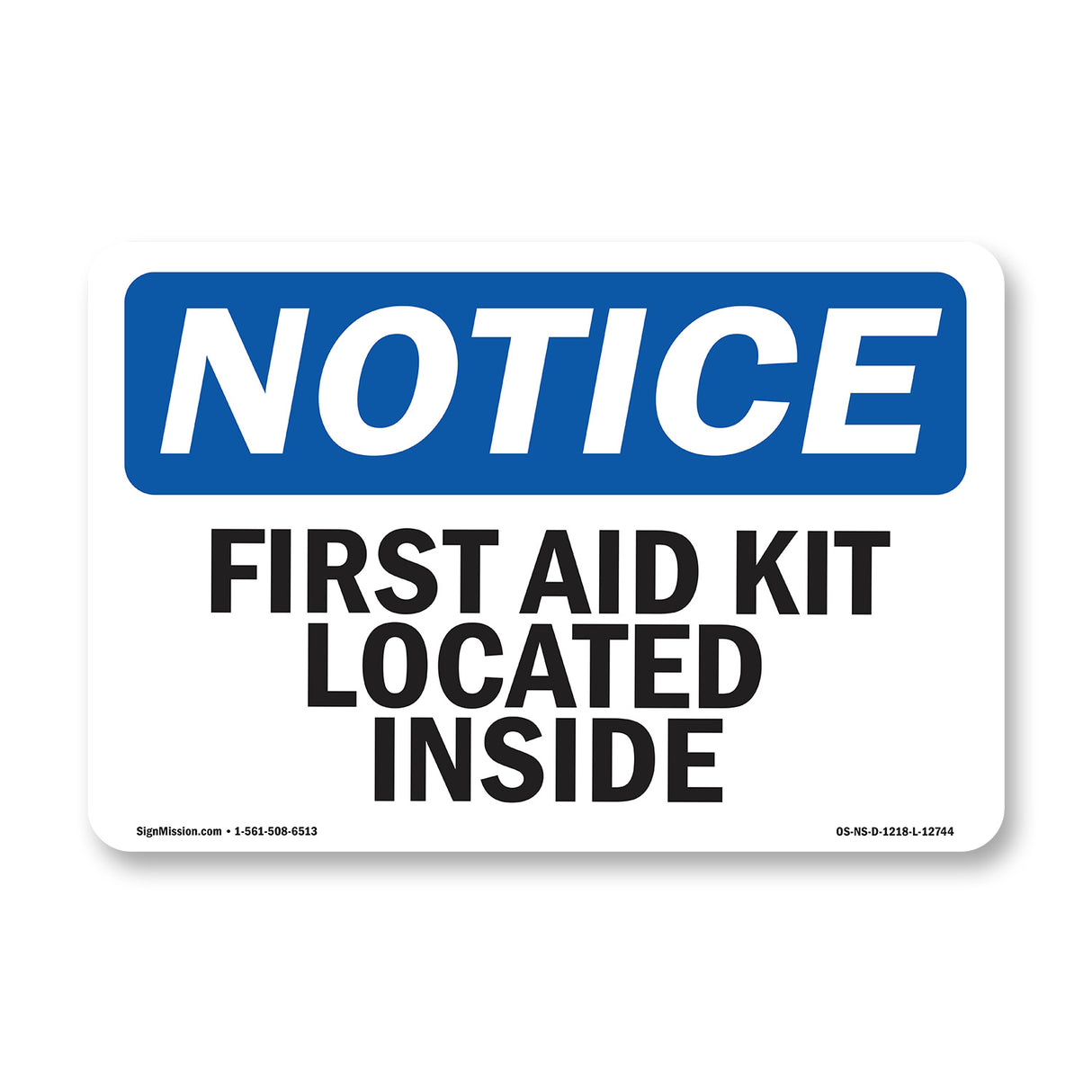 First Aid Kit Located Inside Sign