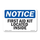 First Aid Kit Located Inside Sign