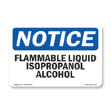 Flammable Liquid Isopropanol Alcohol Sign