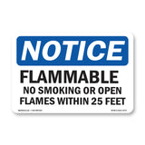 Flammable No Smoking Or Open Flames Sign