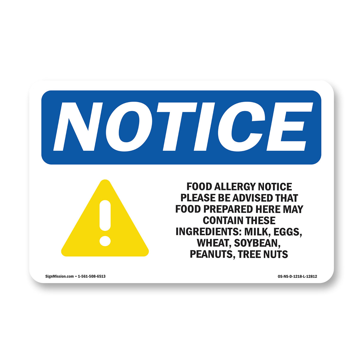 Food Allergy Notice Please Be