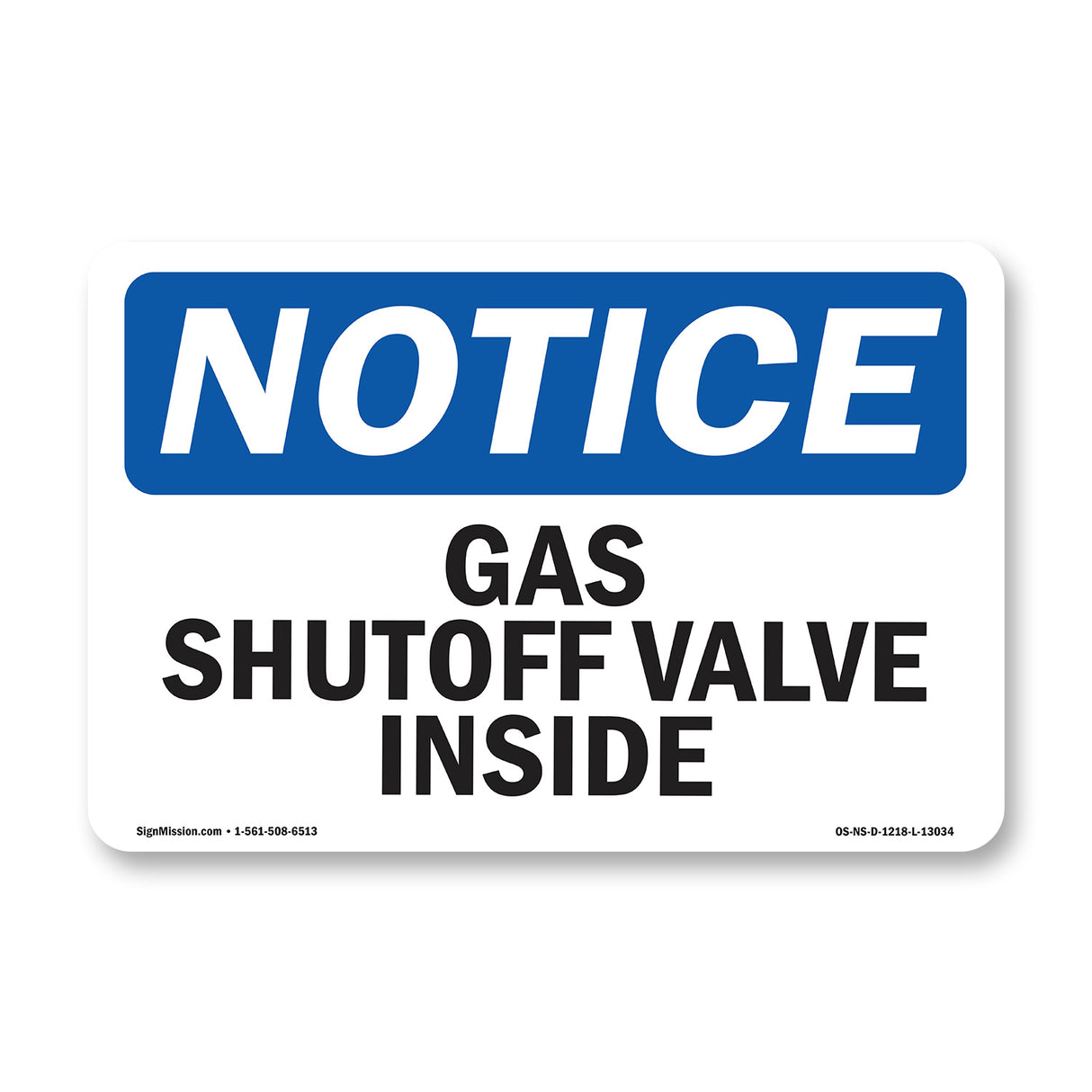 Gas Shutoff Valve Inside Sign
