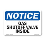 Gas Shutoff Valve Inside Sign