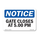 Gate Closes At 5 00 PM